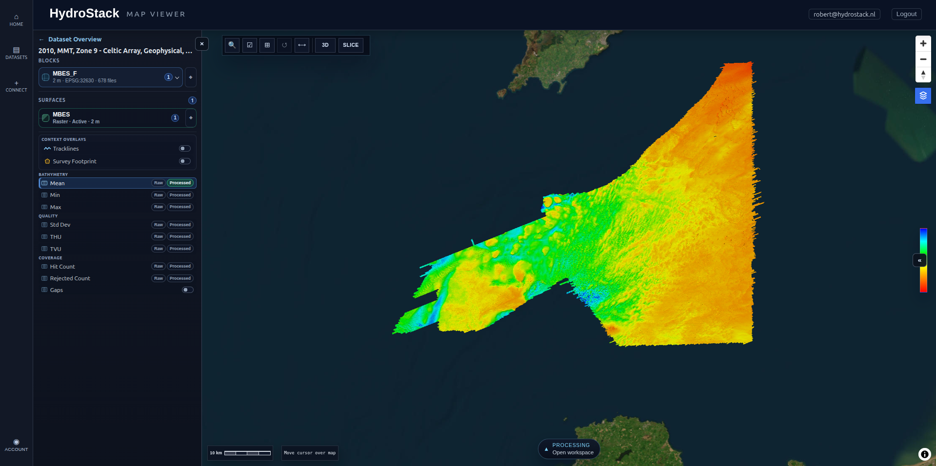 Cloud processing platform map and point cloud view